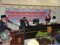 Bupati AWR Lantik Tujuh Kepala OPD Dilingkungan Pemerintah Kabupaten Agam