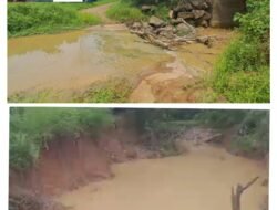 Jalan Longsor di Sirih Sekapur, Bujang Marawa Sebut Gara-Gara PT. Djambi Waras Timbun Sungai Tukum