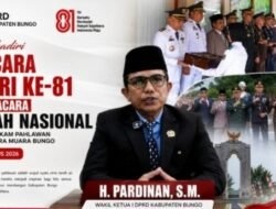 Wakil Ketua I DPRD Bungo H. Pardinan, S.M. Hadiri Upacara HUT RI ke-81 dan Ziarah Nasional
