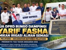 Ketua DPRD Bungo Dampingi SY Fasha Resmikan Irigasi Aliran Semagi di Desa Pelayang
